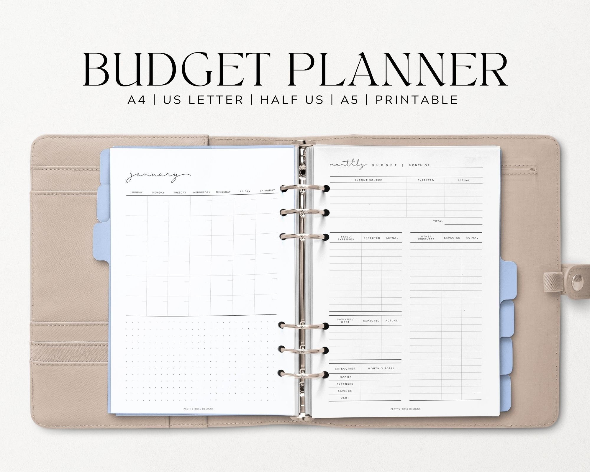Printable Budget Planner, A5 Size Minimal Budgeting Template, Finance  Planner, Travel Budget Planner 