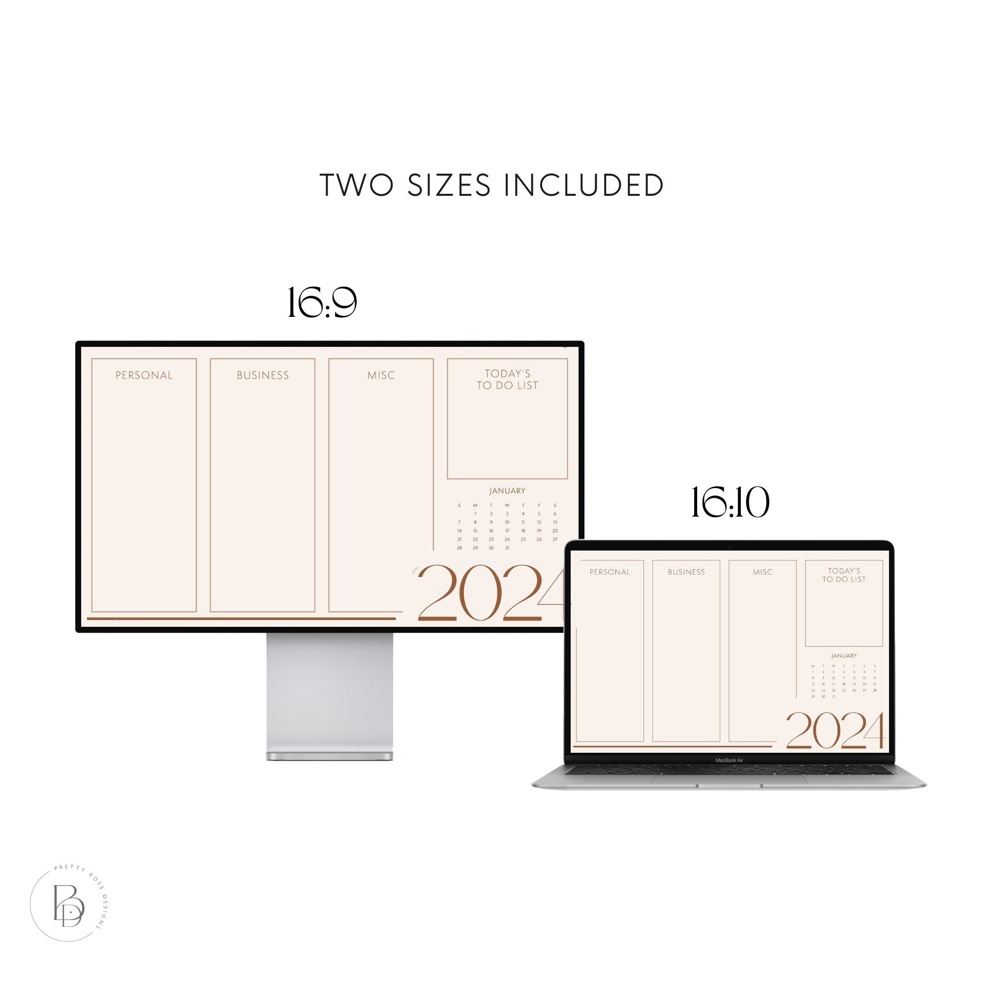 Computer Desktop Organizer Background With 2024 Calendar Pretty Boss   Pretty Boss Designs 2024 Computer Desktop Organizer Background   6 